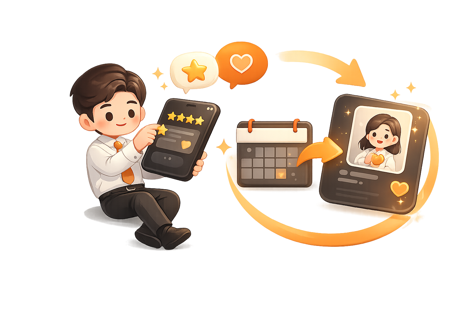 피드백 & 다음 만남 단계 일러스트